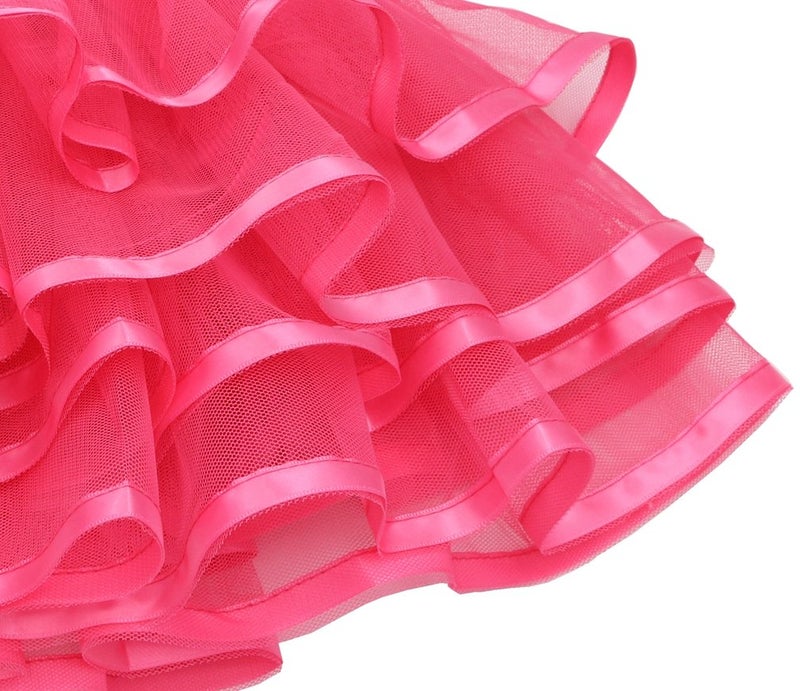 Tortoise & Rabbit Little Girls and Big Girls Tulle Tutu Skirt,Hot Pink,5-6 Years - Image 4
